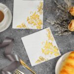 Gold Foil Gold-Stamped White Square Paper