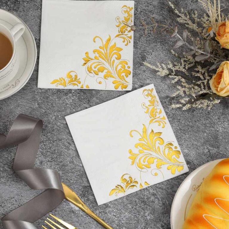 Gold Foil Gold-Stamped White Square Paper