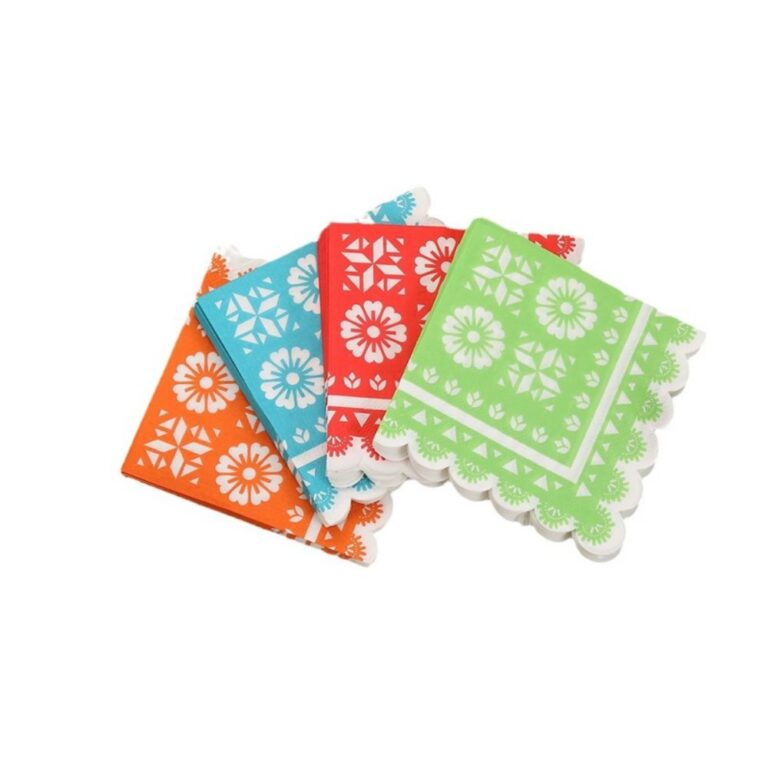 Printed Patterns Lace-Edged Colorful Printed Napkins