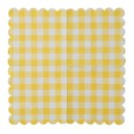 Printed Patterns Lace-Edged Yellow Plaid Napkins