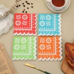 Printed Patterns Lace-Edged Colorful Printed Napkins