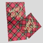 Gold Foil Christmas-Themed Red Hot-Stamped Napkins