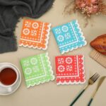 Printed Patterns Lace-Edged Colorful Printed Napkins