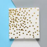 Gold Foil Polka-Dot Printed Paper Napkins