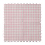 Printed Patterns Lace-Edged Pink Plaid Napkins