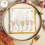 Gold Foil Gold-Stamped Wine Glass Paper Napkins