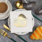 Gold Foil Romantic Gold-Stamped Heart Napkins