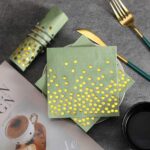 Gold Foil Gold-Dotted Colorful Paper Napkins
