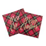 Gold Foil Christmas-Themed Red Hot-Stamped Napkins