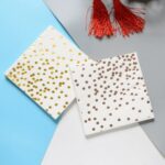 Gold Foil Polka-Dot Printed Paper Napkins