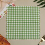 Printed Patterns Lace-Edged Green Plaid Napkins