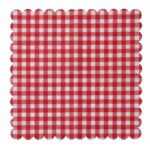 Printed Patterns Red Gingham Paper Napkins with Lace Trim