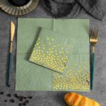 Gold Foil Gold-Dotted Colorful Paper Napkins